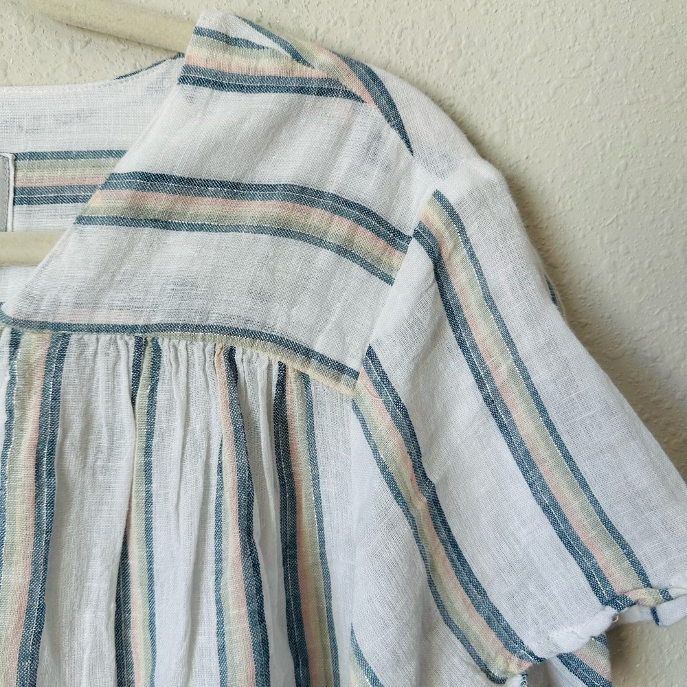 Rails Viera Boho Stripe Flutter Sleeve Blouse Sz … - image 4